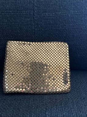 Gold lame wallet with bill section and coin holder